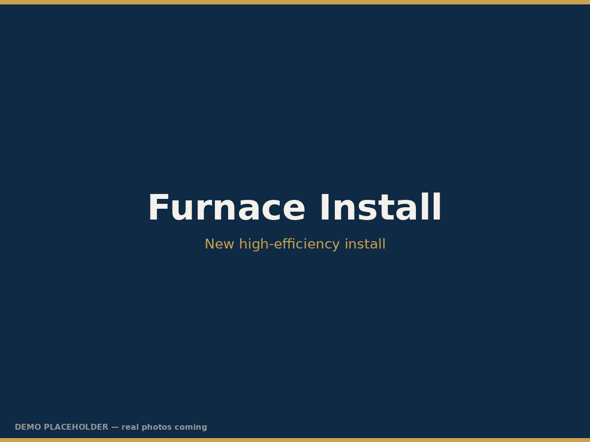 Clean new furnace installed in a residential basement